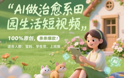AI做治愈系田园生活短视频，100%原创，条条爆款，无脑矩阵， 适合小白 - 副业心选-副业心选