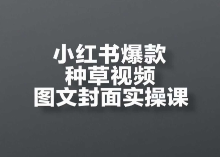 小红书爆款种草视频图文封面实操课，​开店、选品、引流、变现全流程 - 副业心选-副业心选