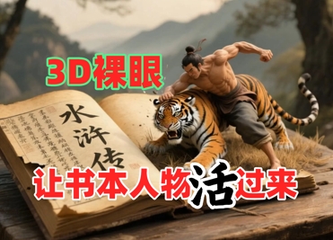 书本人物裸眼3D视频，新的玩法，流量超猛，保姆级教程 - 副业心选-副业心选