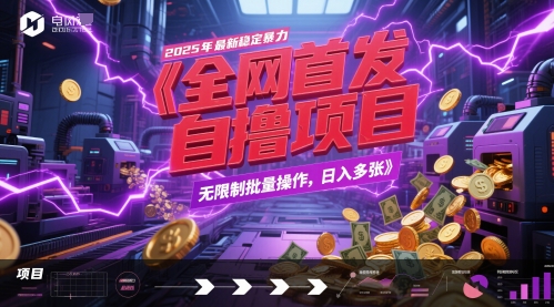全网首发，2025年最新稳定暴力全自动自撸项目，无限制批量操作，日入多张 - 副业心选-副业心选