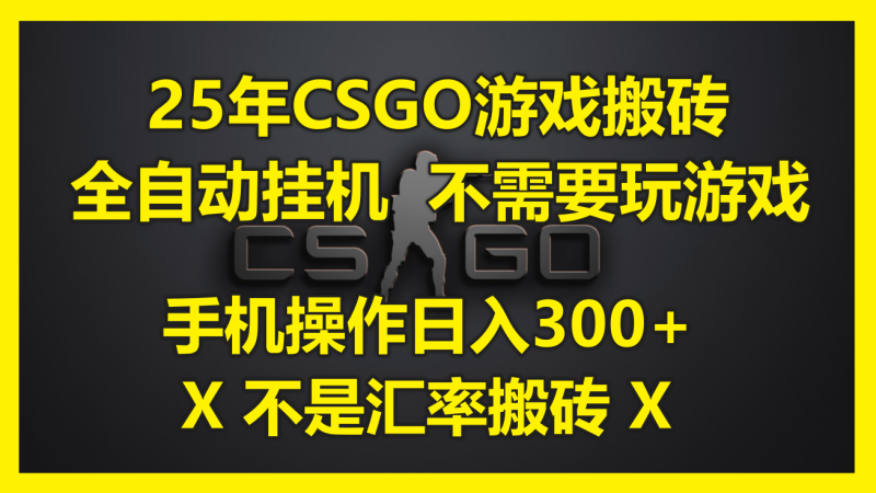 （14902期）25年CSGO游戏搬砖，全自动挂机，不需要玩游戏，手机操作日入300+。(不… - 副业心选-副业心选