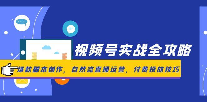 （14925期）视频号实战全攻略，爆款脚本创作，自然流直播运营，付费投放技巧 - 副业心选-副业心选