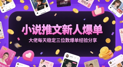 小说推文新人爆单大佬每天稳定三位数爆单经验分享-副业心选