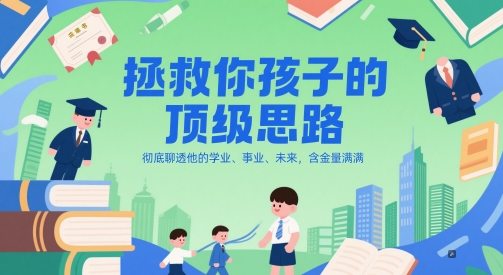 付费文章：拯救你孩子的顶级思路，彻底聊透他的学业、事业、未来，含金量满满 - 副业心选-副业心选