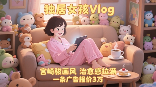 单个账号涨粉71W！用AI制作独居女孩Vlog，宫崎骏画风，治愈感拉满，一条广告报价3W - 副业心选-副业心选