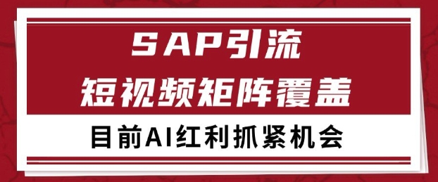 小红书某音sap赛道引流获客 自热矩阵日引200+ - 副业心选-副业心选