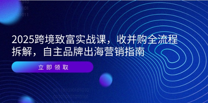 （14975期）2025跨境致富实战课，收并购全流程拆解，自主品牌出海营销指南 - 副业心选-副业心选