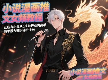 小说漫画推文女频教程，让所有小白从0成为行业内高手，简单暴力兼职轻松挣米-副业心选