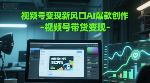 视频号变现新风口AI爆款创作-视频号带货变现-副业心选