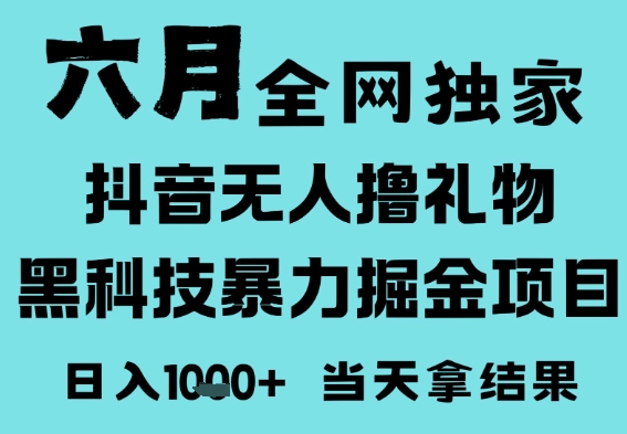 25年6月高爆抖音无人直播最新撸音浪掘金项目，门槛低小白可做，无脑日入1k，可矩阵放大 - 副业心选-副业心选