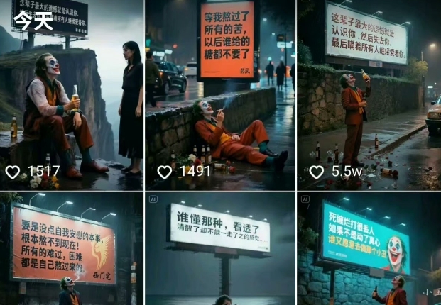 图片[2]-一条视频竟然15W赞！用AI制作小丑自嘲扎心文案视频，当下非常火爆的短视频流量神器 - 副业心选-副业心选