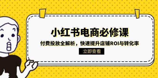 小红书电商必修课：付费投放全解析，快速提升店铺ROI与转化率-副业心选