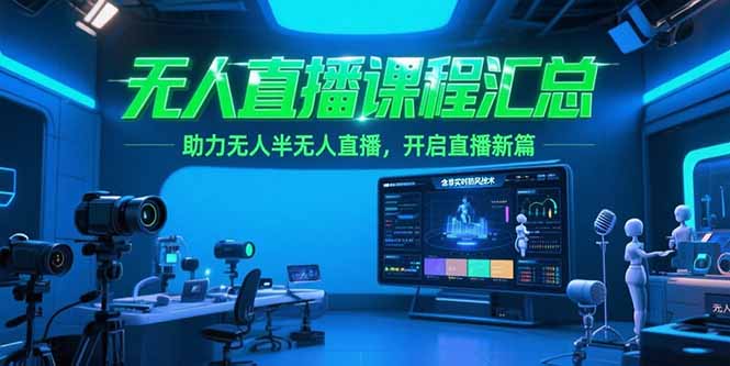 无人直播课程汇总，含非实时防风技术，助力无人半无人直播，开启直播新篇-副业心选