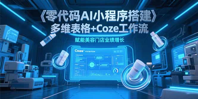零代码AI小程序搭建，多维表格+Coze工作流，赋能美容门店业绩增长-副业心选