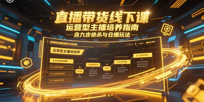 直播带货线下课，运营型主播培养指南，含九步绝杀与仓播玩法-副业心选