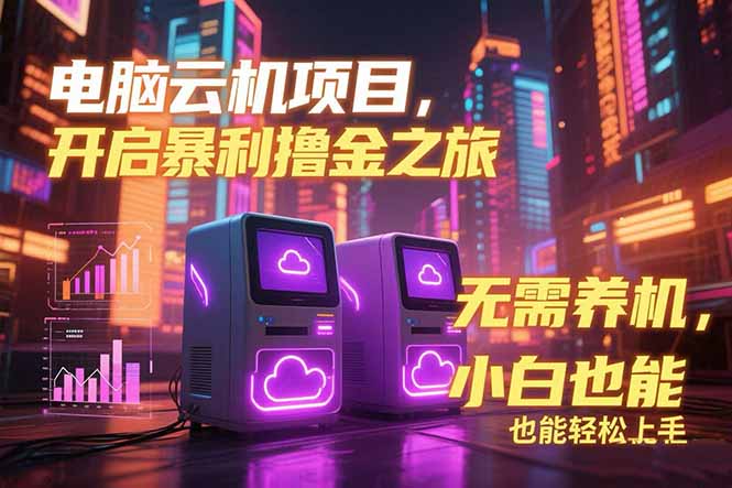 电脑云机项目 暴力撸金玩法，不需要养机 配置没有要求 单机100个窗口一…-副业心选