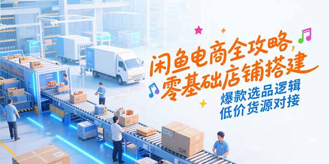 闲鱼电商全攻略，零基础店铺搭建，爆款选品逻辑，低价货源对接 - 副业心选-副业心选