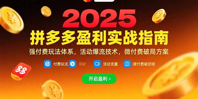 拼多多盈利实战指南，强付费玩法，活动爆流技术，微付费破局方案(更新7月 - 副业心选-副业心选