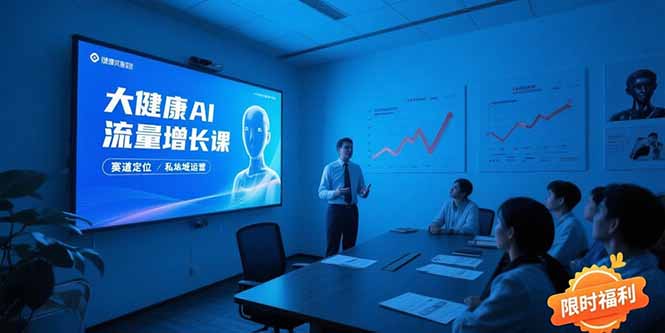 大健康AI流量增长课8.0，赛道定位方法论，AI数字人内容生产，私域转化运营 - 副业心选-副业心选