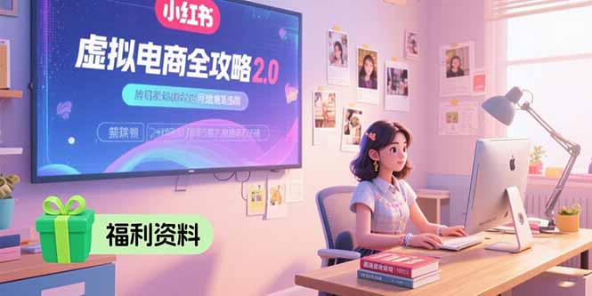 虚拟电商全攻略2.0，开店选品实操流程，账号定位、货源发布、笔记发布技巧 - 副业心选-副业心选