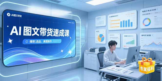 AI图文带货速成课，养号引流秘籍，爆款选品策略，美图制作全流程 - 副业心选-副业心选