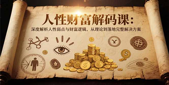 人性财富解码课6.0：深度解析人性弱点与财富逻辑，理论到落地完整解决方案 - 副业心选-副业心选