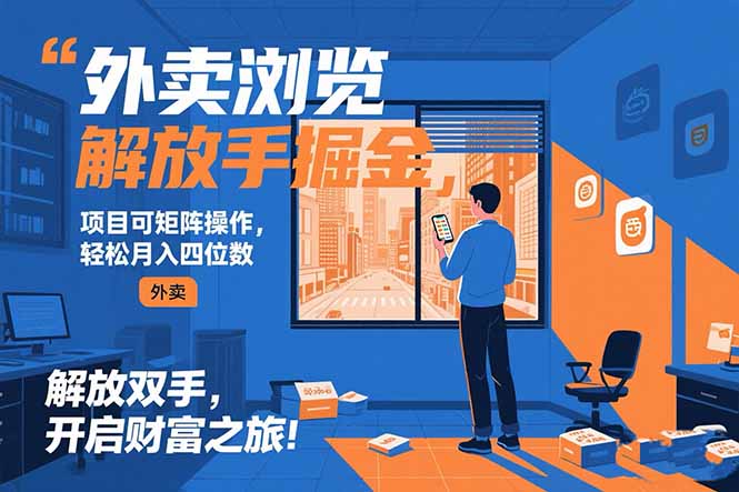 外卖浏览掘金项目 可矩阵操作 轻松日入500+-副业心选