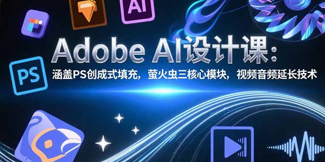 Adobe AI设计课：涵盖PS创成式填充，萤火虫三核心模块，视频音频延长技术-副业心选