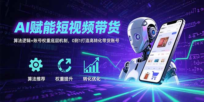 AI赋能短视频带货：算法逻辑+账号权重底层机制，0到1打造高转化带货账号 - 副业心选-副业心选