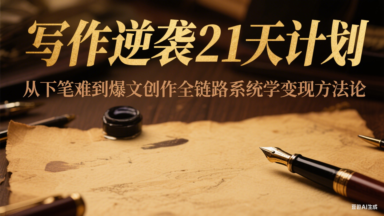 写作逆袭21天计划：从下笔难到爆文创作全链路系统学变现方法论-副业心选