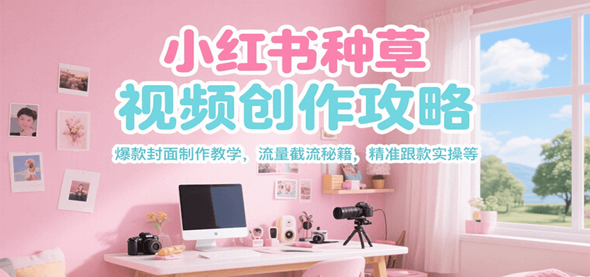 小红书种草视频创作攻略，爆款封面制作教学 ，流量截流秘籍 ，精准跟款实操等-副业心选