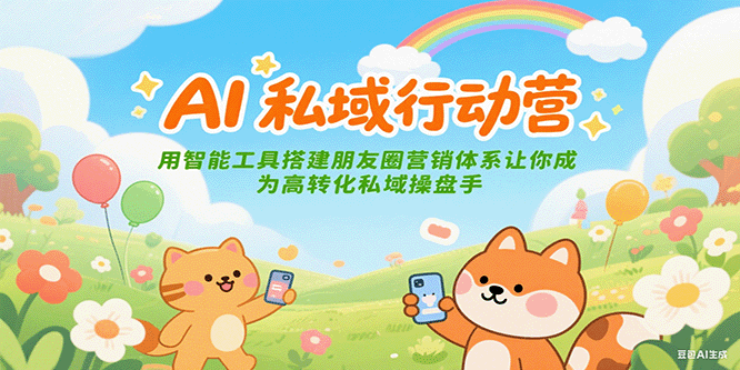 AI私域行动营：用智能工具搭建朋友圈营销体系让你成为高转化私域操盘手-副业心选