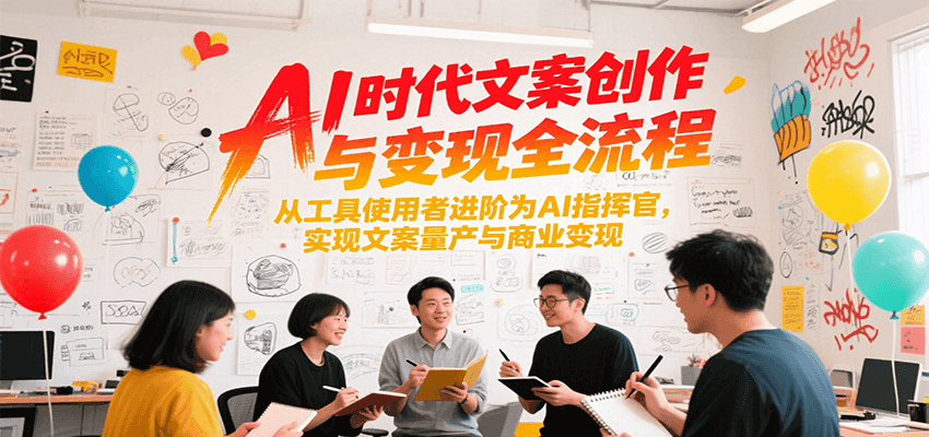 AI时代文案创作与变现全流程，从工具使用者进阶为AI指挥官，实现文案量产与商业变现-副业心选