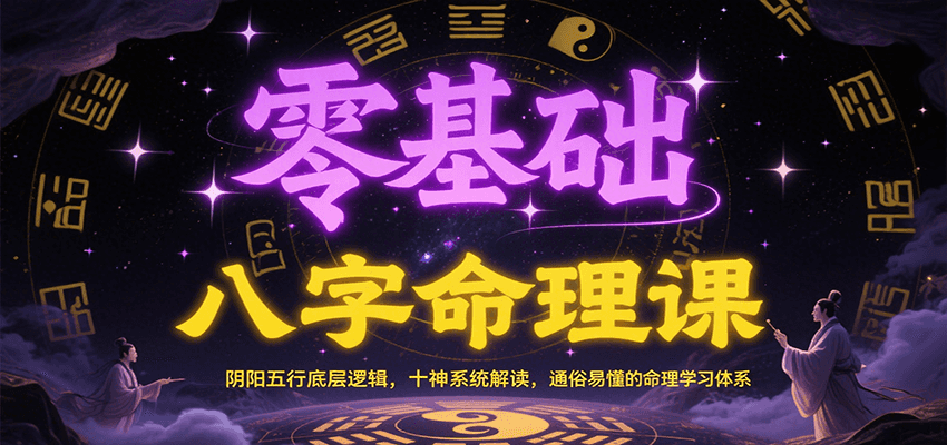 零基础八字命理课：阴阳五行底层逻辑，十神系统解读，通俗易懂的命理学习体系-副业心选