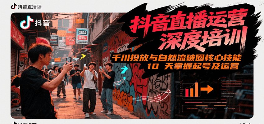 抖音直播运营深度培训，千川投放与自然流核心技能，10天掌握起号及运营(6-7月新课)-副业心选
