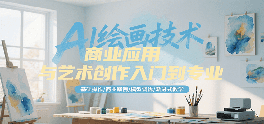 AI绘画技术商业应用与艺术创作入门到专业，基础操作/商业案例/模型调优/渐进式教学 - 副业心选-副业心选