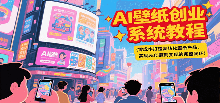 AI壁纸创业系统教程，零成本打造高转化壁纸产品，实现从创意到变现的完整闭环 - 副业心选-副业心选