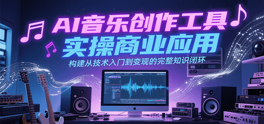 AI音乐创作工具实操商业应用，构建从技术入门到变现的完整知识闭环-副业心选