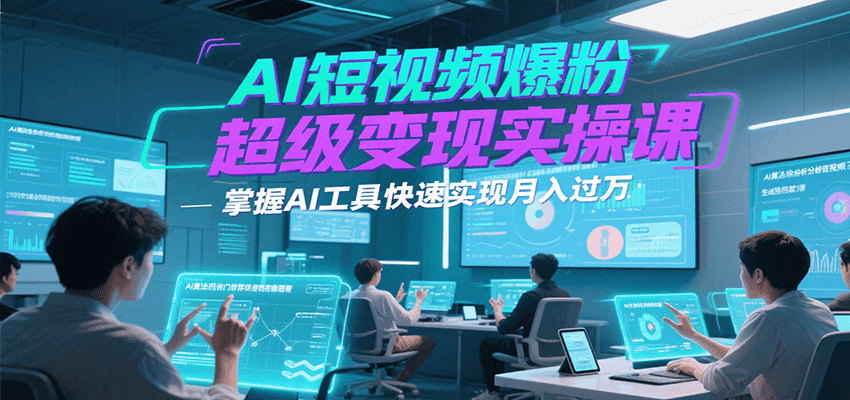 AI短视频爆粉超级变现实操课，掌握AI工具快速实现月入过万 - 副业心选-副业心选
