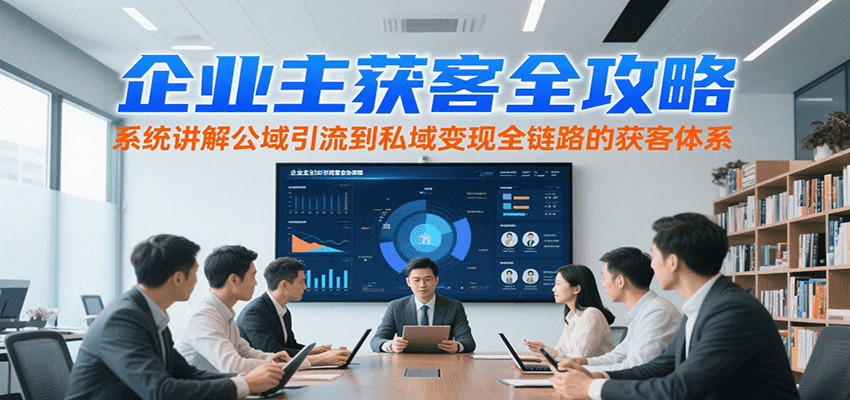 企业主获客全攻略，系统讲解公域引流到私域变现全链路的获客体系-副业心选