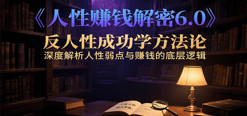 人性赚钱解密6.0，反人性成功学方法论，深度解析人性弱点与赚钱的底层逻辑-副业心选