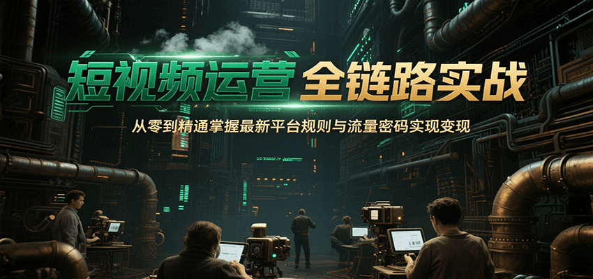短视频运营全链路实战，从零到精通掌握最新平台规则与流量密码实现变现-副业心选