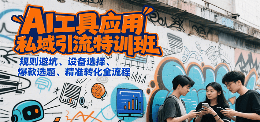 AI工具应用私域引流特训班，规则避坑、设备选择、爆款选题、精准转化全流程 - 副业心选-副业心选