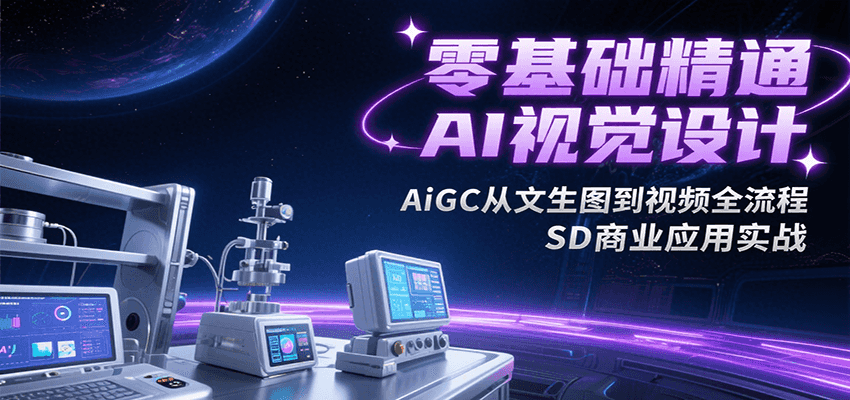 零基础精通AI视觉设计，AiGC从文生图到视频全流程，SD商业应用实战-副业心选