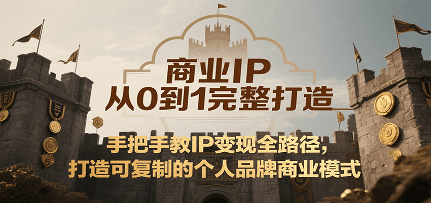 商业IP从0到1完整打造，手把手教IP变现全路径，打造可复制的个人品牌商业模式-副业心选