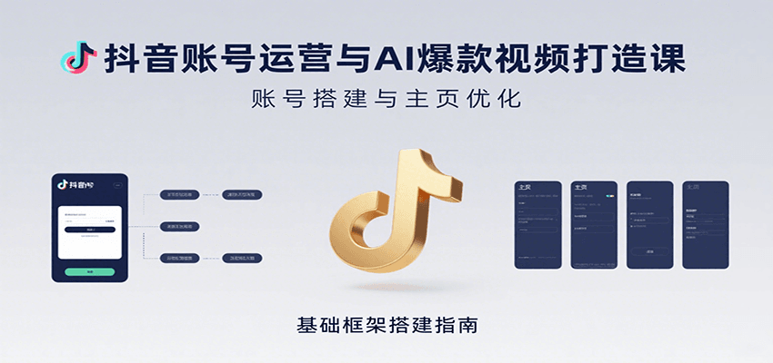 抖音账号运营与AI爆款视频打造课：含账号搭建、运营及多种AI特效视频制作方法 - 副业心选-副业心选