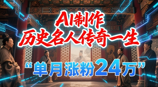 暴力起号！用AI制作历史名人传奇一生，单月涨粉24W，涨粉+变现赛道黑马来了-副业心选