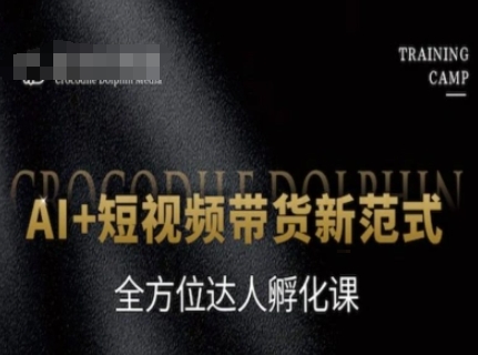 AI+短视频带货新范式，全方位达人孵化课-副业心选