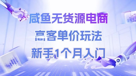 咸鱼无货源电商，高客单价玩法，新手1个月入门-副业心选