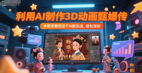 利用AI制作3D动画甄嬛传，流量爆了，手把手教你这个AI新玩法，轻松涨粉-副业心选